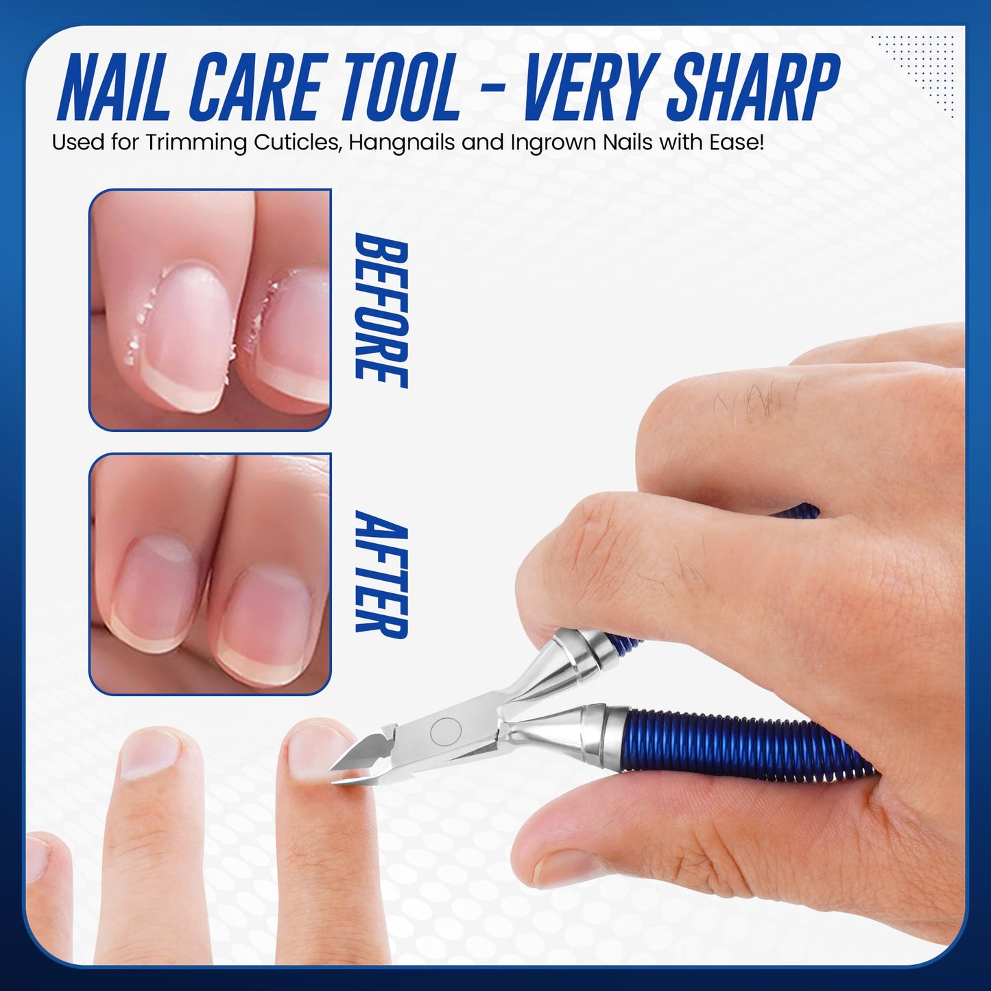 Cuticle Trimmer – Professional Stainless Steel Cuticle Nippers and Cuticle Remover with Cuticle Pusher for Manicure and Pedicure.