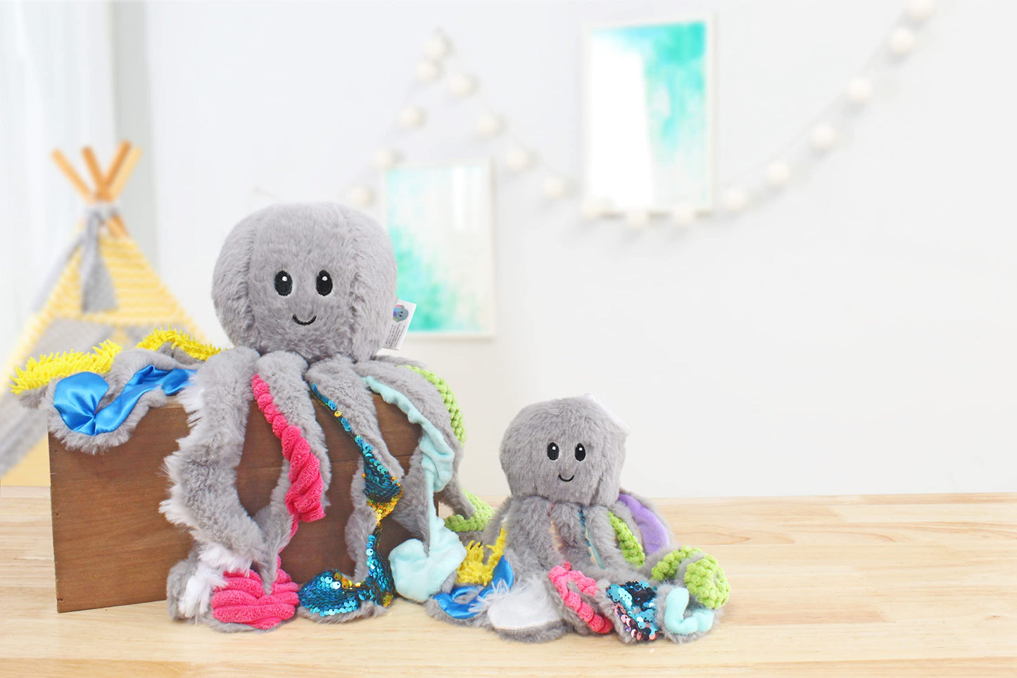 MEAVIA Mini Sensory Octopus Plush Toy, Travel-Size Fidget Plush for Special Needs and Sensory Fun