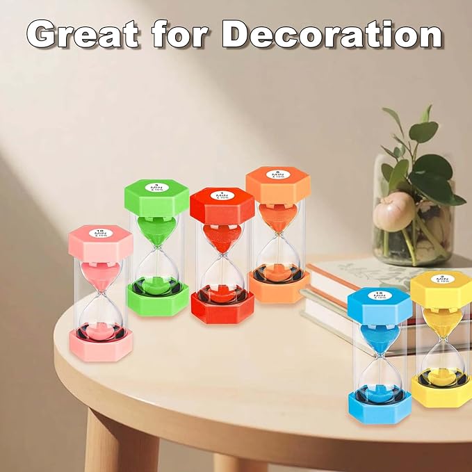 10 Minute Sand Timer Hourglass, Unbreakable 10 Min Hourglass Sand Watch, Reloj De Arena 10 Minutos, Colorful Plastic Hour Glass Sandglass for Classroom Games （Yellow