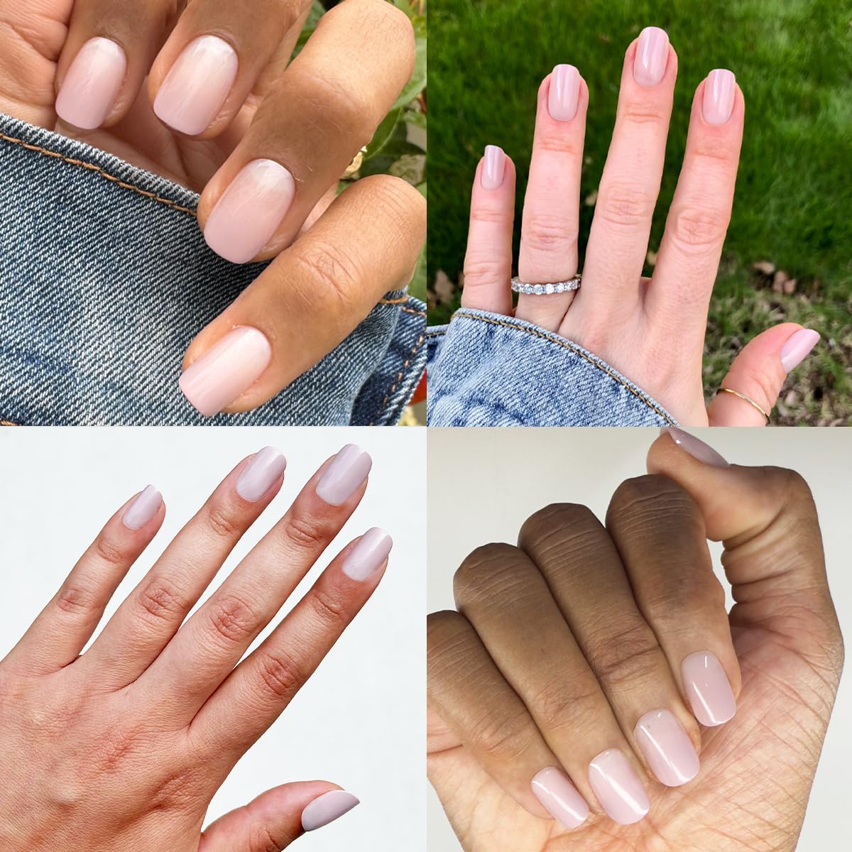 Olive & June Minimalist Instant Mani Press On Nails (Glue) | 42 Fake Nails, 21 Sizes | Non-Toxic, Long-Lasting Barely-There Look | Salon-Quality at Home | Short, Squoval | CDJ Syrup Gradient