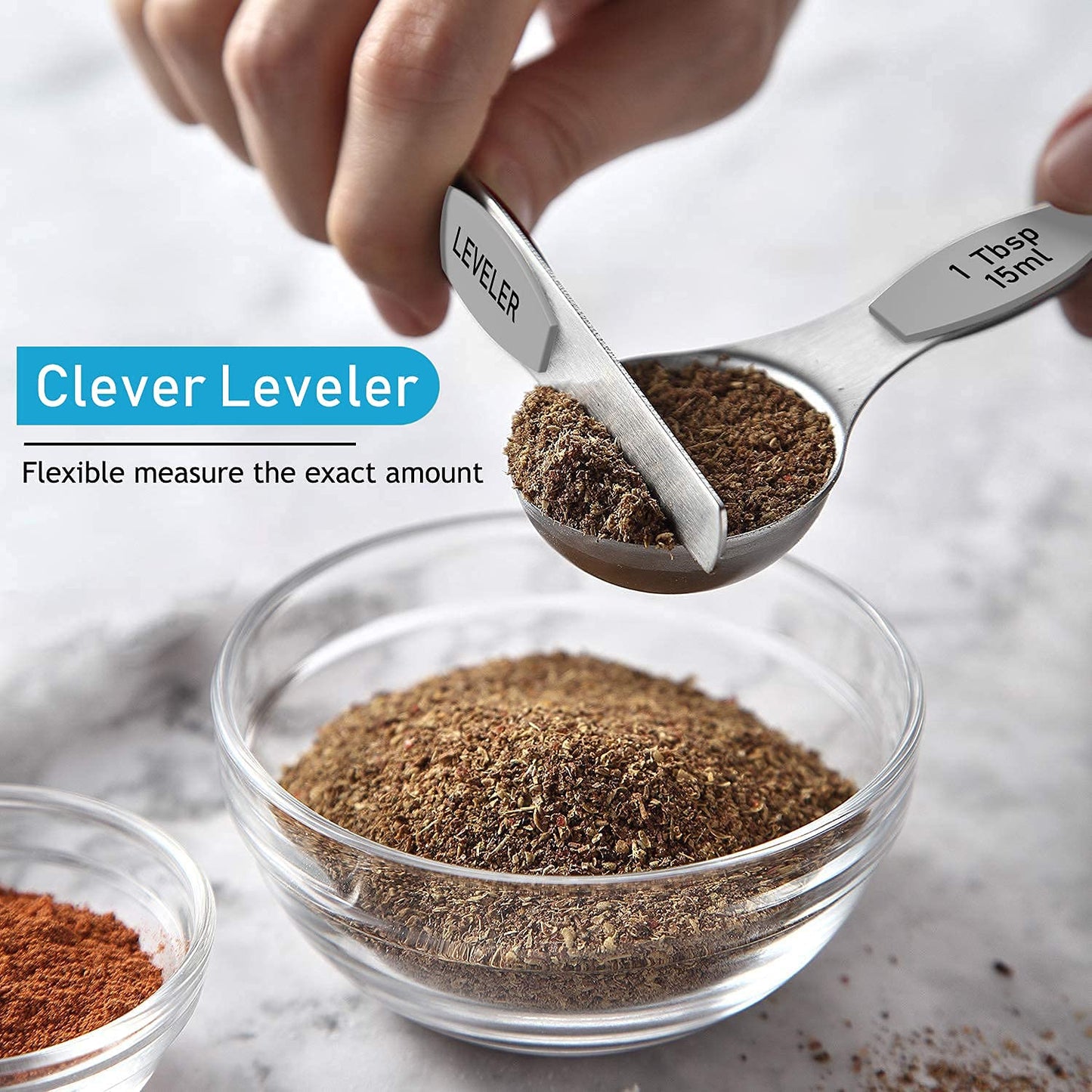 Measuring Cups and Magnetic Measuring Spoons Set, Wildone Stainless Steel 7 Measuring Cups, 8 Double Sided Stackable Magnetic Measuring Spoons, 1 Leveler & 5 Mini Spoons - 21 Piece
