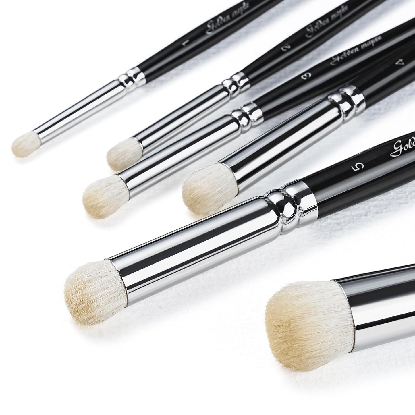 Golden Maple Dry Brush Set for Miniature Painting - 6PC Professional Detail Hobby Brushes for Models | Acrylic, Oil（Black）