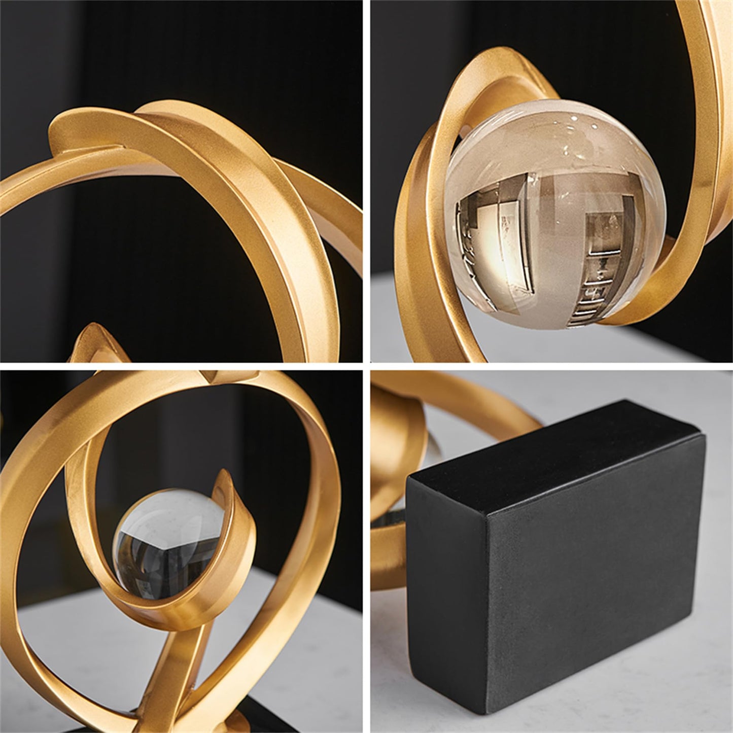 AWNR Gold Abstract Sculpture House Decor Aesthetic - Home Décor Accents for Nightstand, Shelves, Dining Room, Entryway Table, Office, Desk Accessories