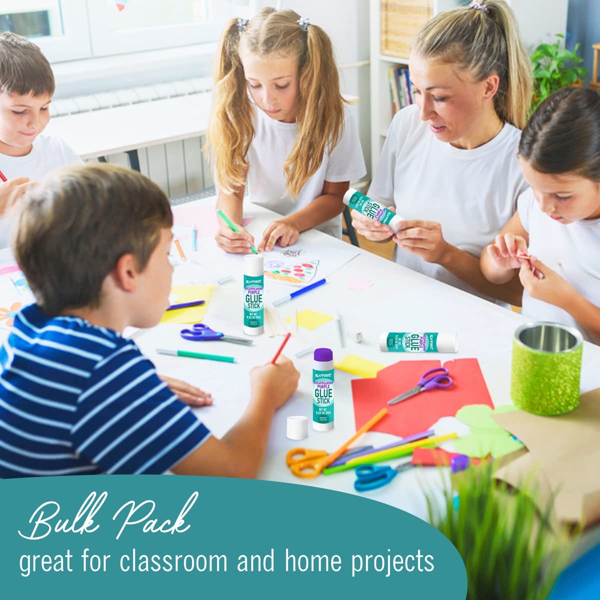 Glue Sticks Bulk Classroom, Purple Glue Sticks for Kids 24 Count, 0.32 Ounce Washable, for Kids, School and Home