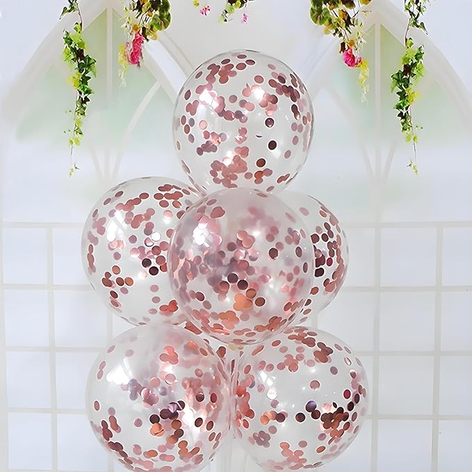 Rose Gold Metallic Foil Confetti 8000 Pcs Shiny Round Table Confetti for Fill Balloon Wedding Graduation Party Decorations,60g of pack
