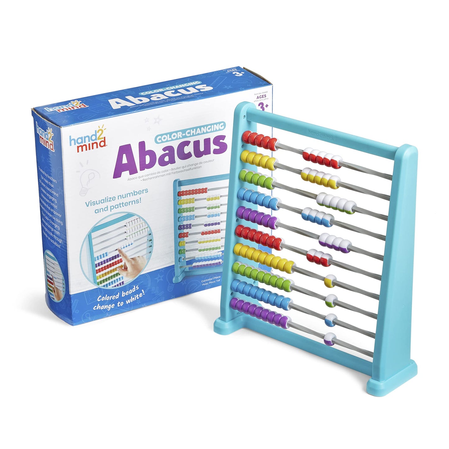 Hand2Mind Color Changing Plastic Abacus, Abacus for Kids, Math Manipulatives, Counting Rack, Educational Toys for Elementary Kids (Set of 1)