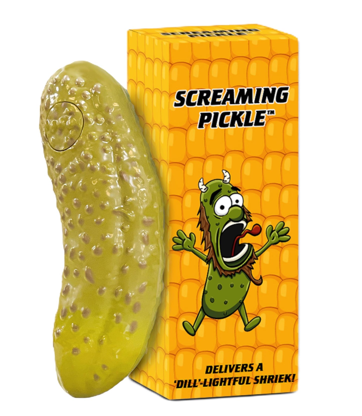 DR DINGUS Screaming Pickle - Original Goat Scream - Best Talking Noise Gag Gift for Kids and Adults - Funny Office Prank or Family Night