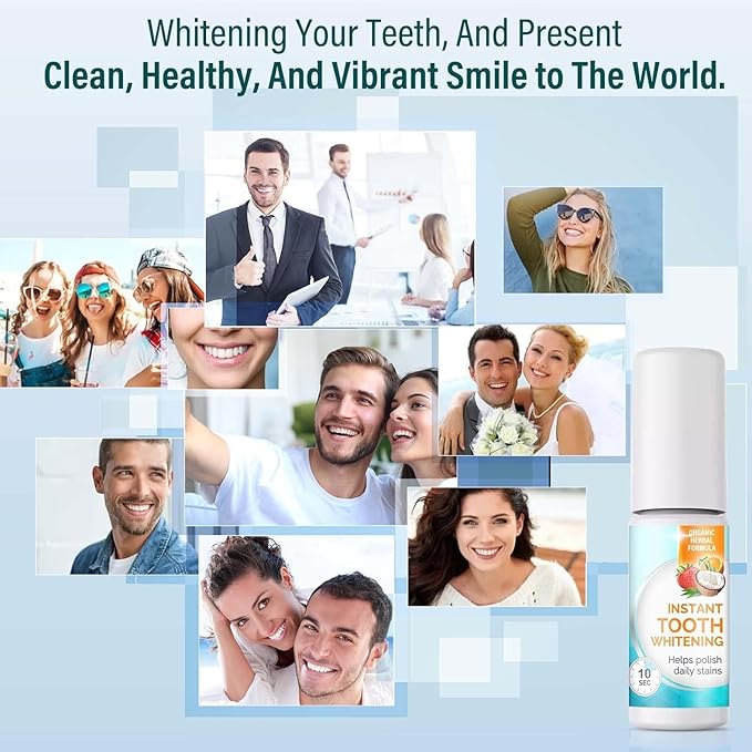 Tooth Paint, Instant Teeth Whitening Paint, Safe & Gentle White Paint for Teeth, Long-Lasting, Portable & Simple, Get Confident Smile