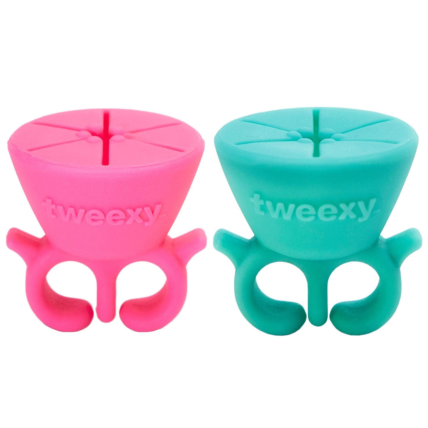 tweexy - 2 pack - Pink and Spa Green Wearable Nail Polish Holders…