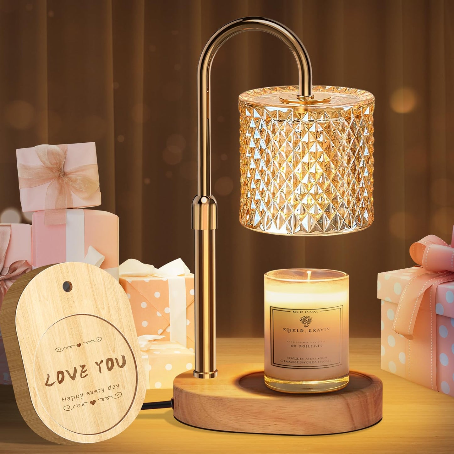 Engpure Candle Warmer Lamp with Timer & Dimmable – Elegant Wax Melter for Jar Candles, Auto-Off 2H/4H/8H Housewarming & Birthday Gift for Women/Mom, Home Decor Essentials