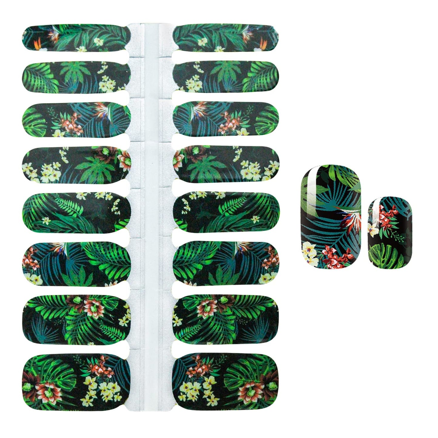 Nail Wraps for Women, DANNEASY 5 Sheets Leaf Nail Polish Strips Self Adhesive Sticker Nail Polish Gel Nail Strips Nail Accessories with Nail File, Cuticle Stick