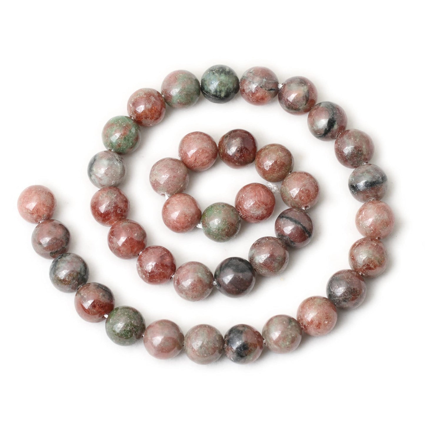 CHEAVIAN 35PCS 10mm Natural Kashgar Garnet Gemstones Round Loose Beads for Jewelry Making 1 Strand 15"