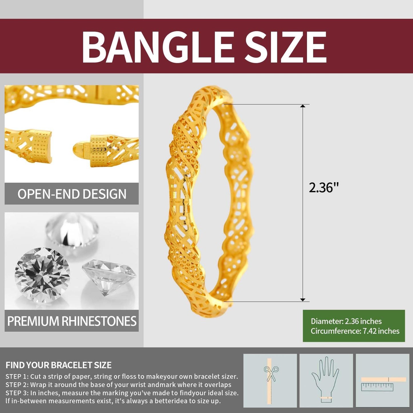 FIVESWEET 18K Gold Plated Women's Bangle Bracelet Set - Stackable Bulk Bracelets with Hollow Out Carving, Geometric Pattern, Flower & Butterfly Designs, Minimalist Stylish Elegant, Tarnish & Oxidation Resistant, Gift for Her Girlfriend Wife Mom Sister Lov