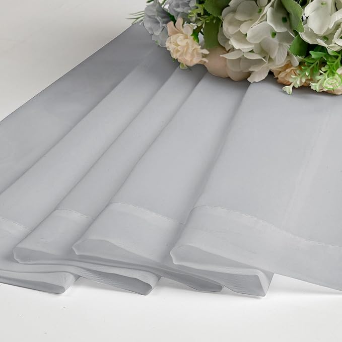 Lecloud Light Grey Sheer Curtains 78 Inches Long 2 Panels, Light Filtering Voile Airy Curtains, Elegant Transparent Solid Window Treatments with Rod Pocket for Living Room Bedroom, Each 42" W x 78" L