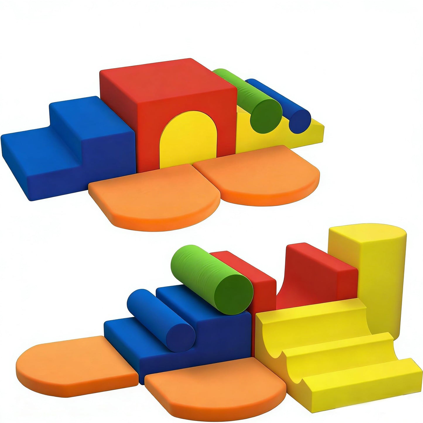 Yaofala 8-Piece Colourful Soft Play Set, Foam Climbing Blocks for Toddlers, Climbing Toys for 1 Year Old, Inside Crawling & Sliding Foam Baby Climbing Blocks