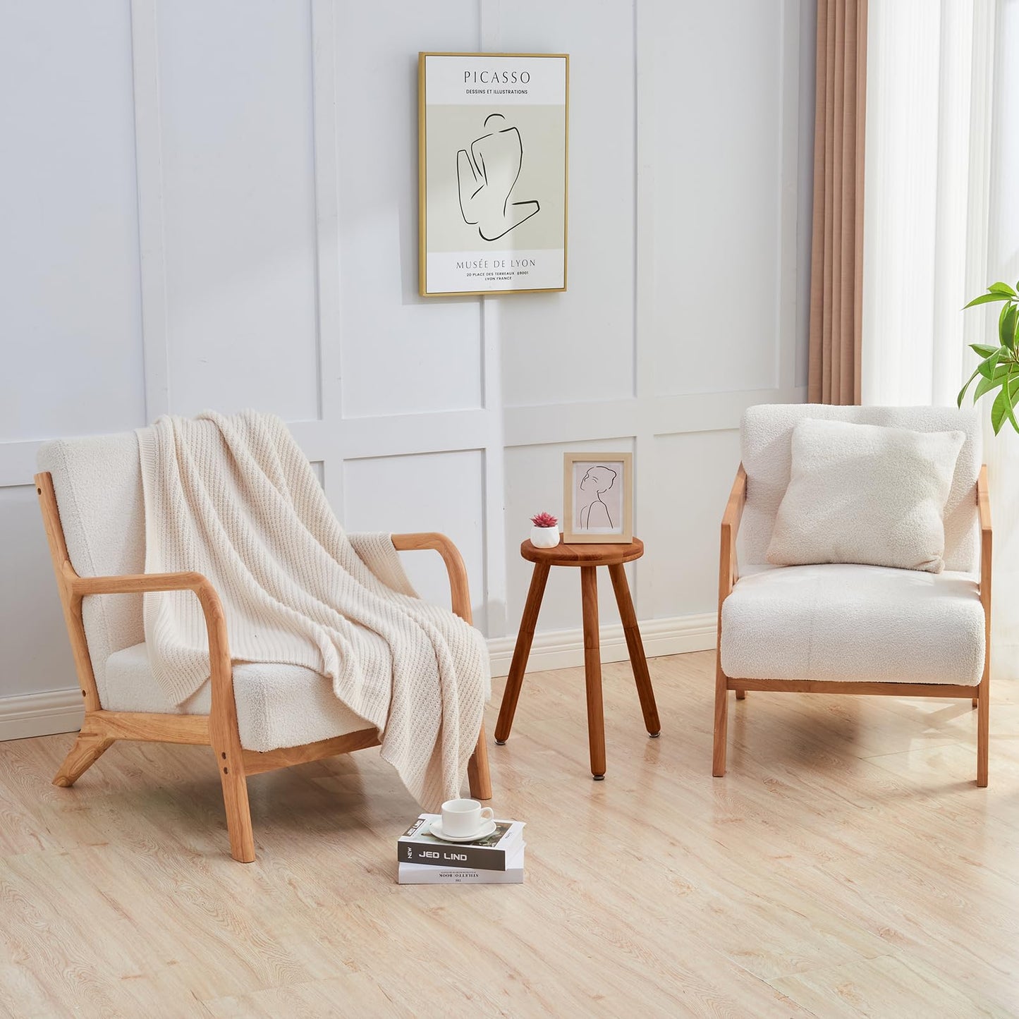 Yangqier Small Round Side Table Adjustable Height Solid Wood Drink Table Indoor Tall Plant Stand Multi-Use Accent Stool-11‘’D × 20“H (Walnut)