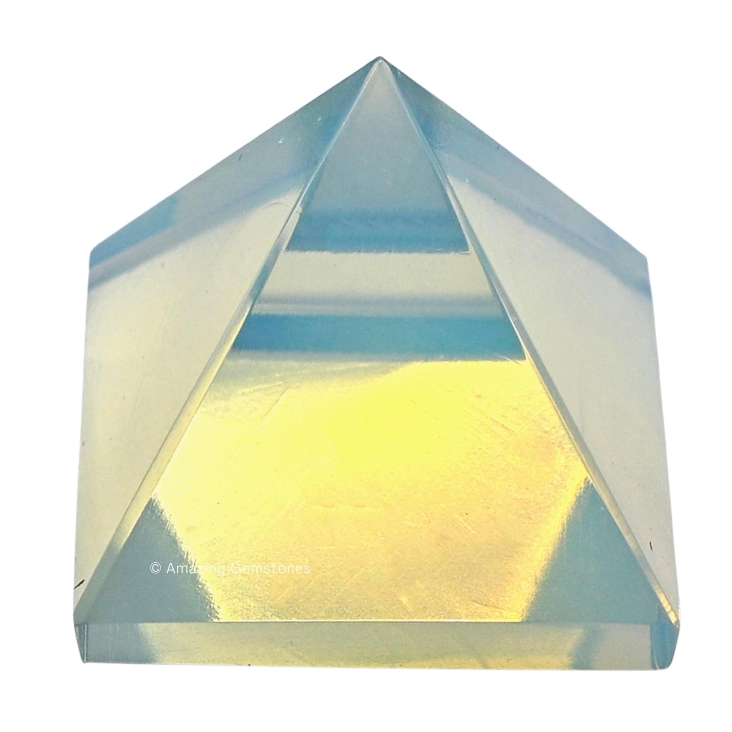 Amazing Gemstone Opalite Pyramid Crystal Healing Stones - 1.5" Great Pyramid Figurine of Stone Pyramid for Meditation, Reiki, Chakra Balancing and Crystal Pyramids Grid
