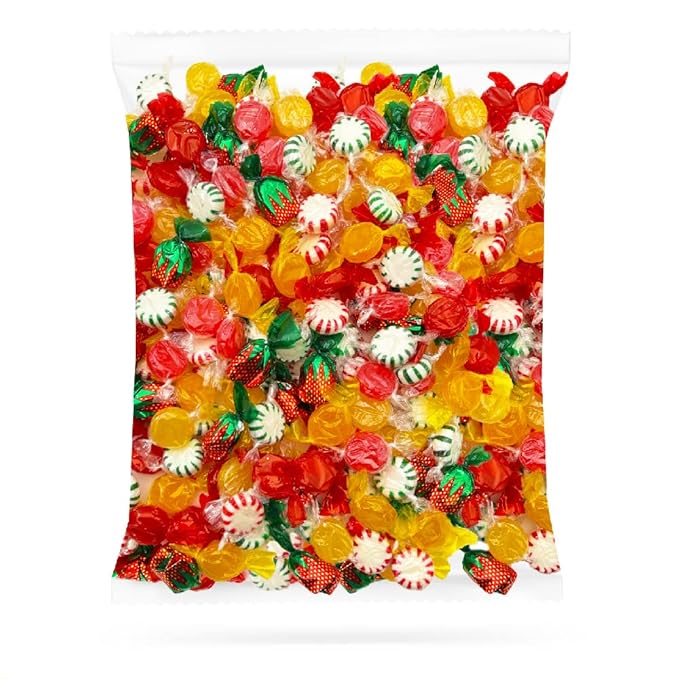 Hard Candy Assortment | 3 Pound Bag | Starlight Mints, Strawberry Drops, Butterscotch, Cinnamon Discs - Hostess Mix