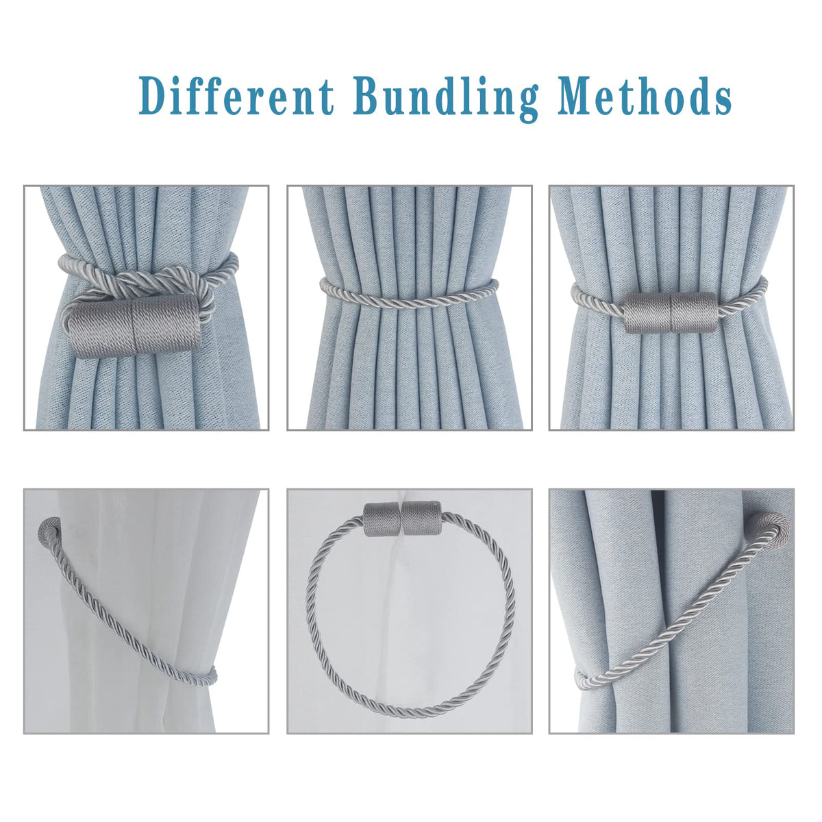 Magnetic Curtain Tiebacks Decorative Holdbacks Rope Tie Back Drapes Hangtty