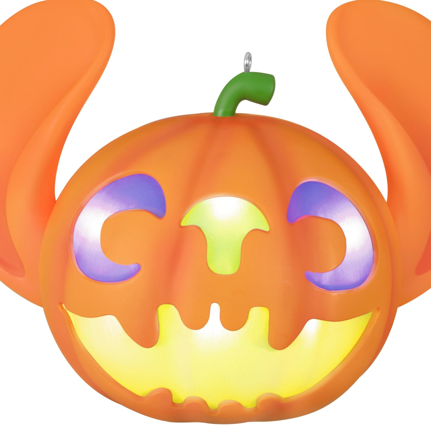 Hallmark Keepsake Halloween Ornament, Disney Lilo & Stitch Spooky Stitch Jack-o'-Lantern with Light, Gifts for Disney Fans