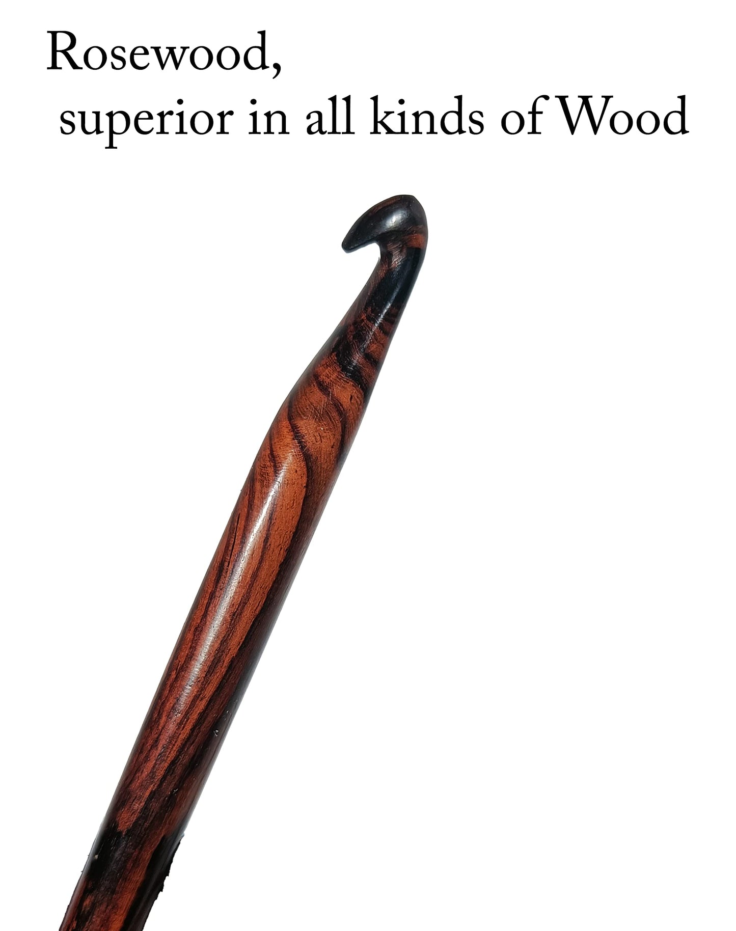 Rosewood Crochet Hook Set | 15PCS (3.5MM-25MM) | Handmade Wooden Needles | Engraved Sizes | Smooth Grip for Knitting, Crocheting, Yarn & Wool | Perfect for DIY Craft Projects & Gifts