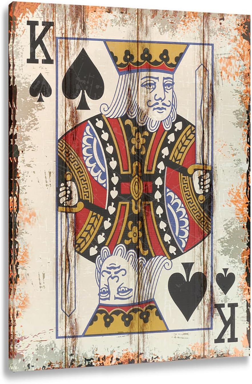 Poker Canvas Wall Art Print Queen of Spades Game Room Wall Art Print Wall Decor Prints Poster With Framed
