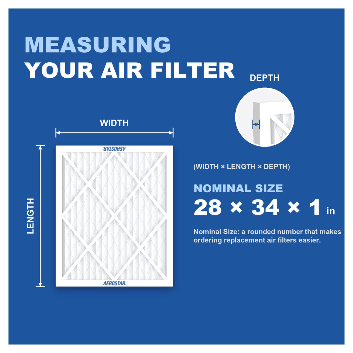 28x34x1 MERV 8 High Efficiency Pleated Air Filter (4 Count)