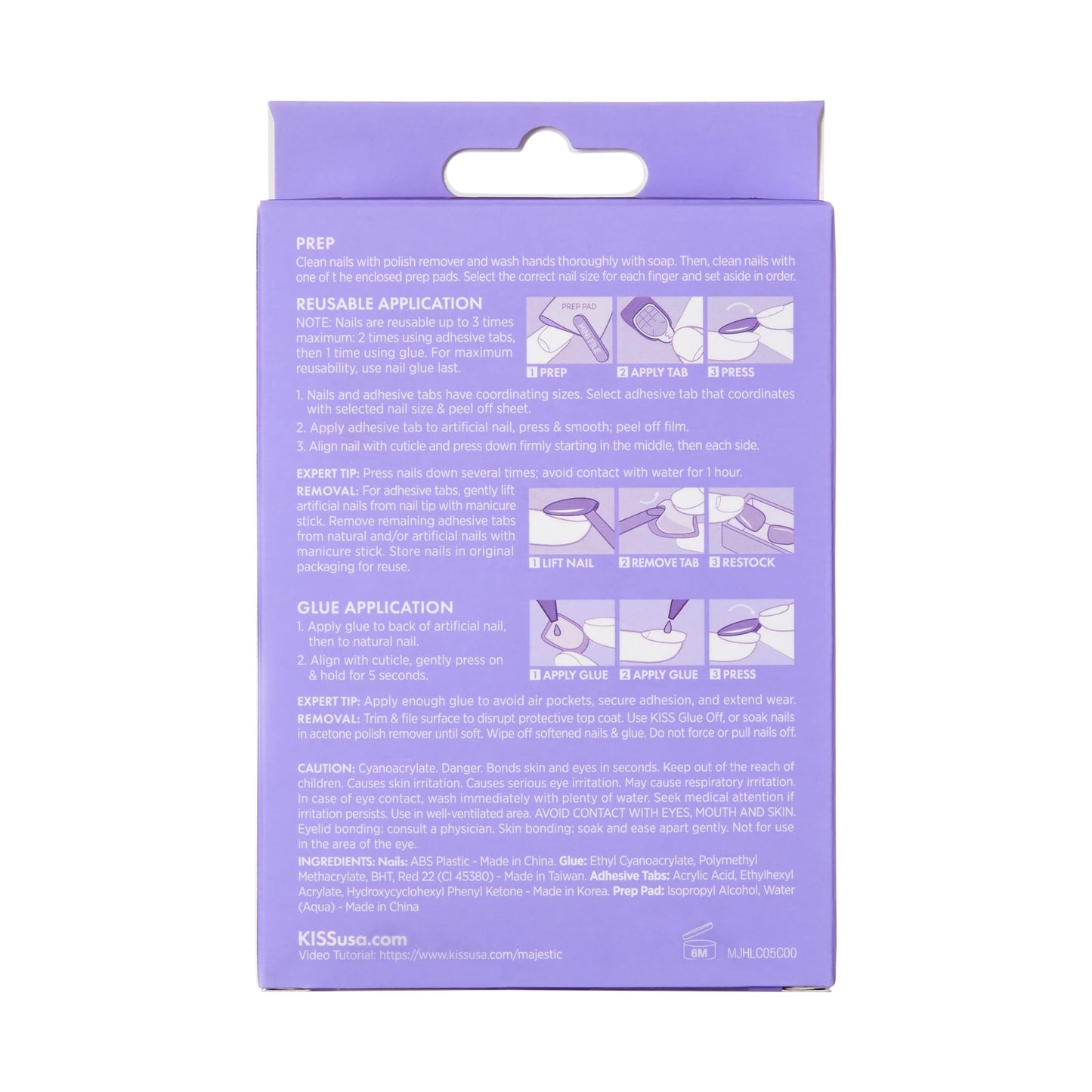 KISS Majestic Nails Sculpted Manicure Your Grace | Rewearable | Salon Quality | Includes Adhesives & Glue | 84 Count