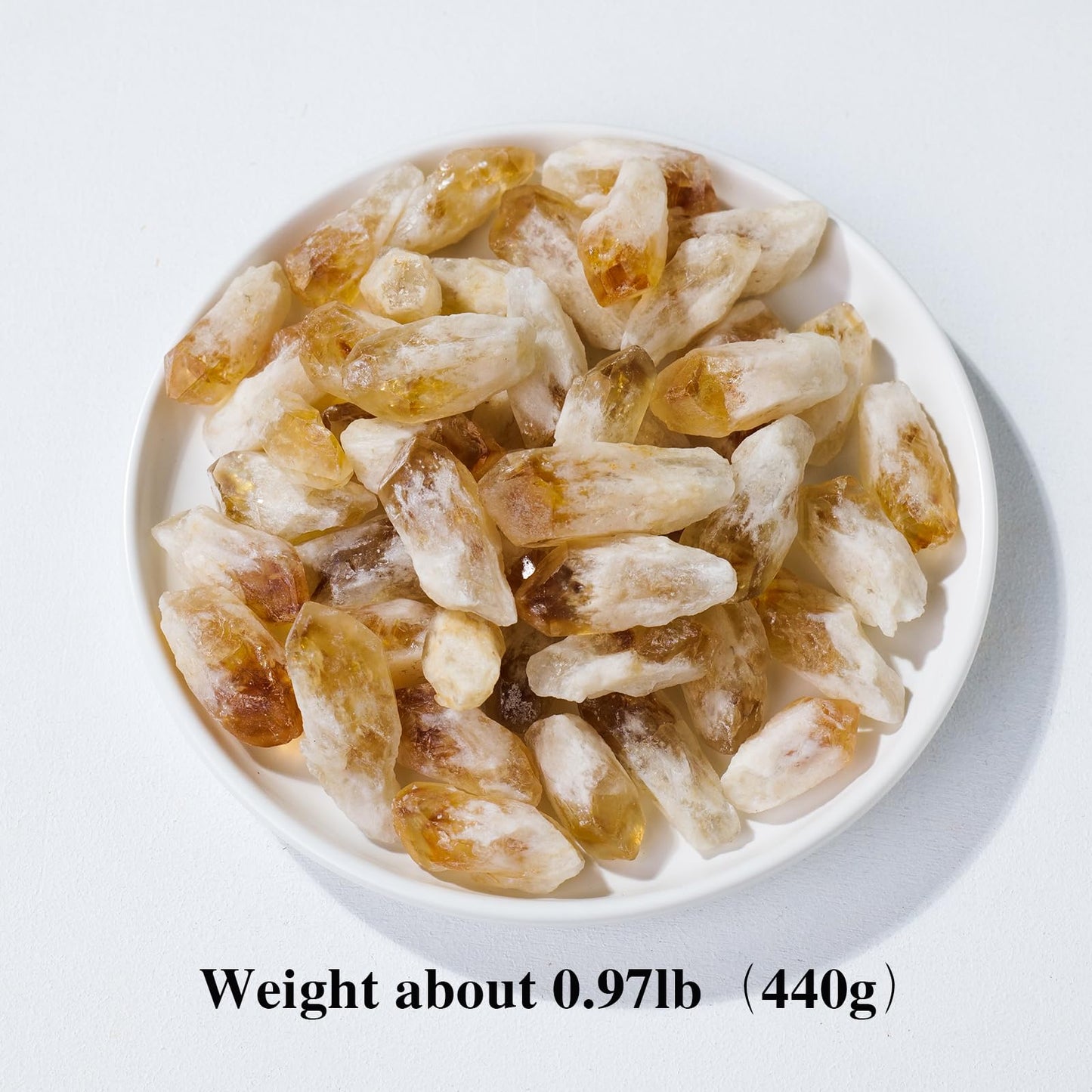 Apengshi 0.97 lb (440g) Natural Citrine Crystal Points Irregular Rough Crystal Stone Raw Crystal Gemstones Bulk Chakra Stones Meditation Reiki Collect Handmade DIY