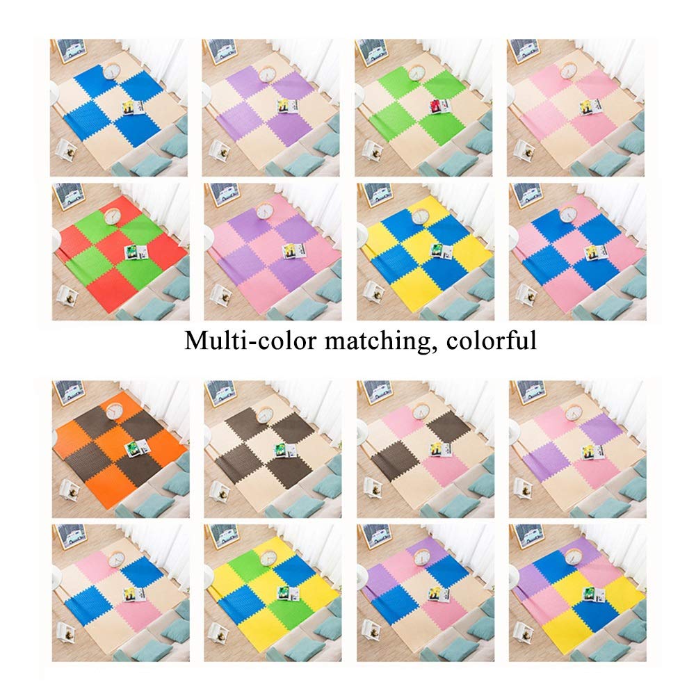 ALGFree Infant Child Bedroom Crawling Mat, Non-Slip Soft Anti-Fall Puzzle Pad, 30x30cm/60x60cm, Thickness 1.2cm (Color : Blue, Size : 60x60x1.2cm-6pcs)
