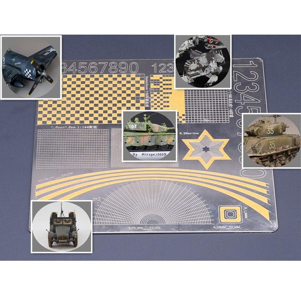 ANSAI for Hobby Military Model Scale Model -Stainless Steel Reusable Scribe Board,Carved,Drawing Painting Masking Tape Stencils