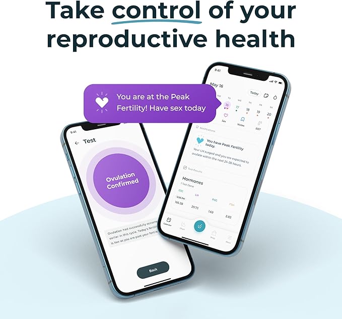 Inito Fertility Monitor & Hormone Tracker for Women | Estrogen, LH, PdG (Urine Metabolite of progesterone), FSH | Track and Confirm Ovulation | Includes 15 Test Strips (iPhone 14 Pro Max)