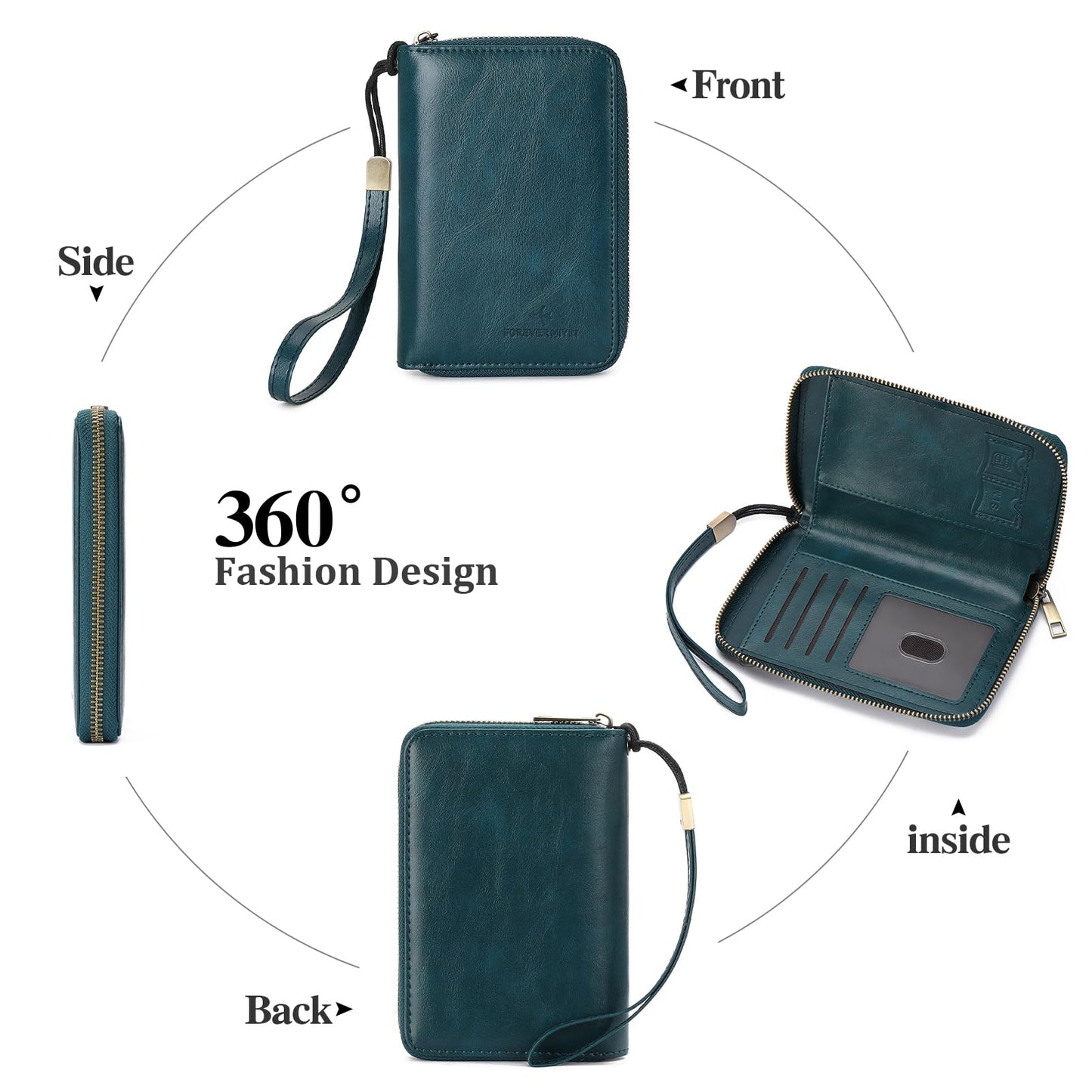 LEEXTON RFID Blocking Passport Holder for Wallet,with Zipper Travel Wallet Credit Cards Case Women Men Passport Cover Wallet