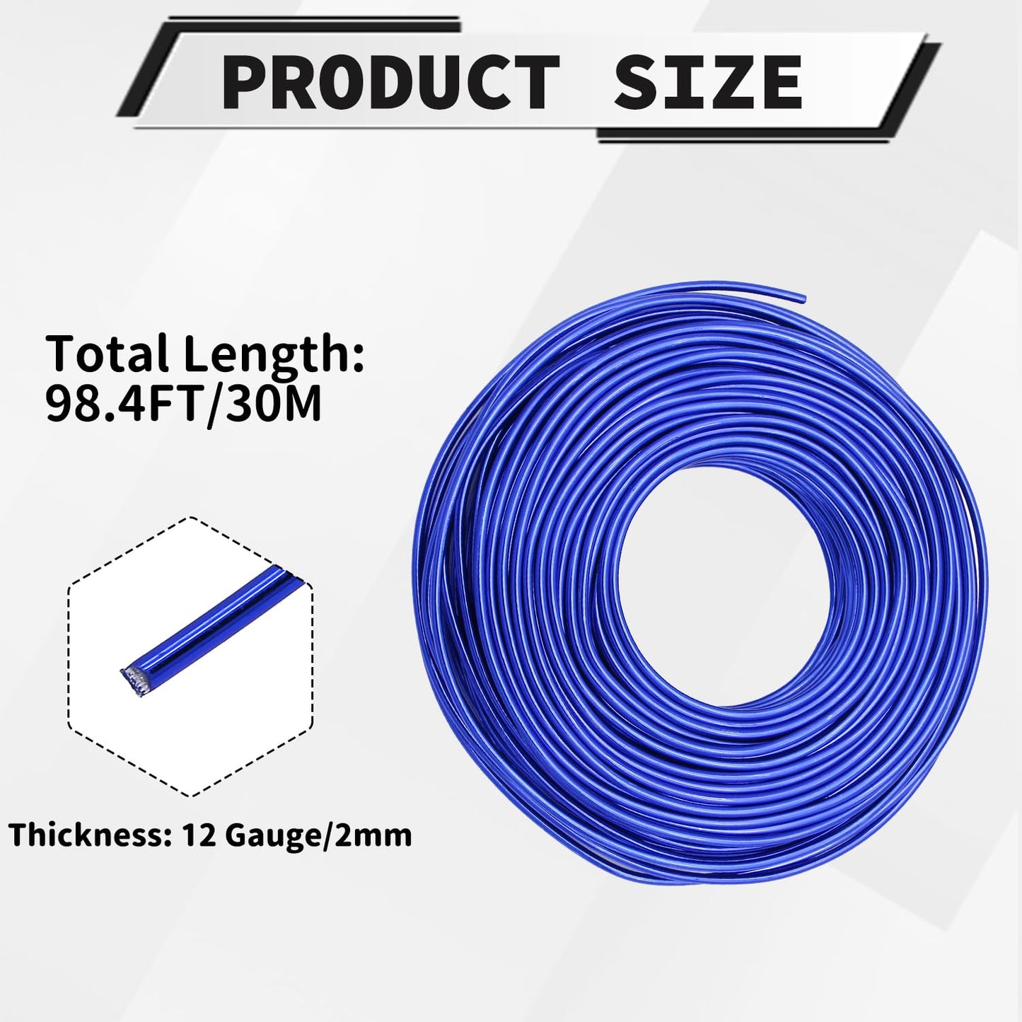 12 Gauge Aluminum Craft Wire, 100 Feet 2mm Bendable Metal Wire for Jewelry Making, Sculpting and Floral Design, Soft Armature Wire for DIY Crafts (Royal Blue)