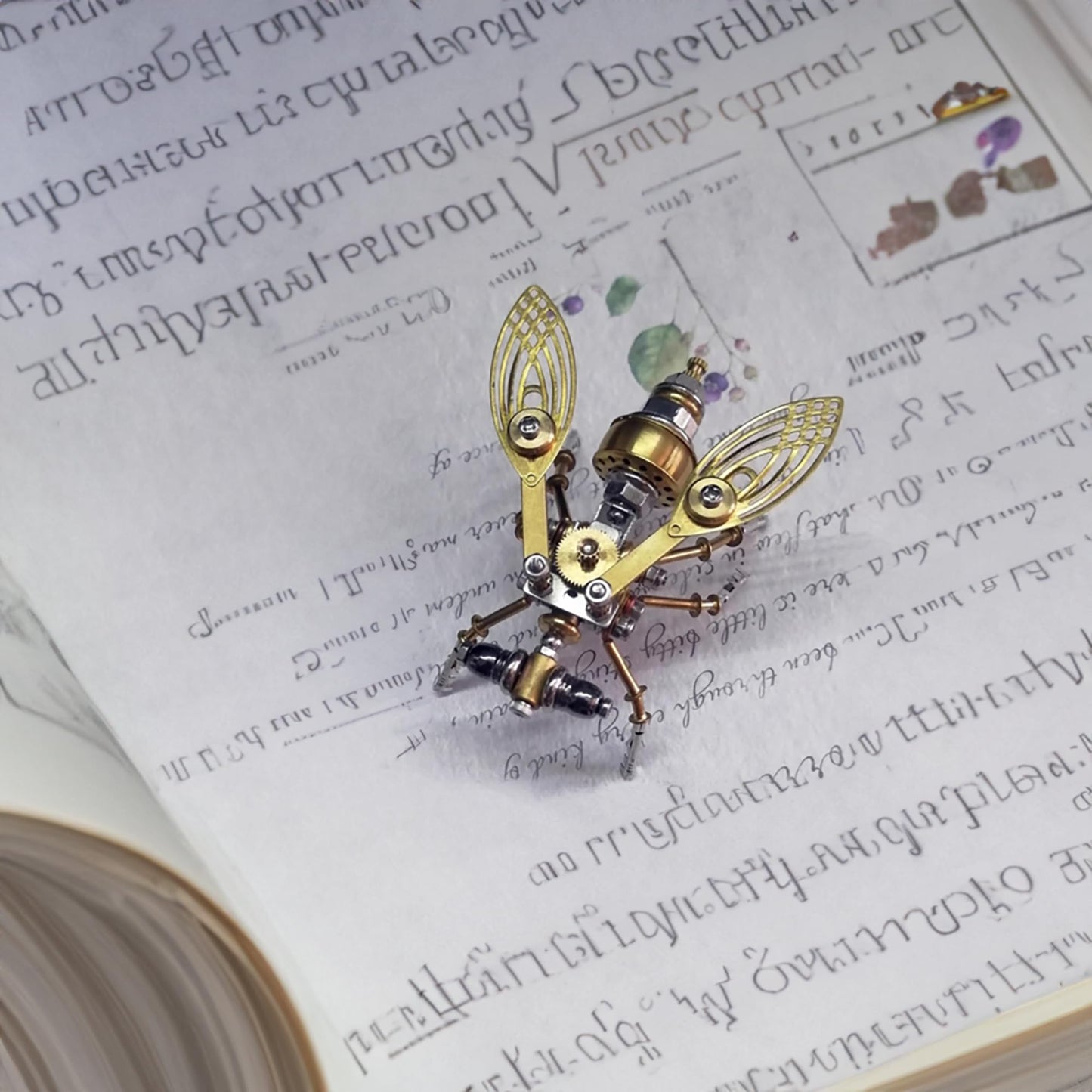 Steampunk Insect Bug Sculpture Mechanical 3D Puzzle Kits for Adults, Making kit DIY Projects Metal Building, Ideas for Birthday(Drosophila melanogaster)
