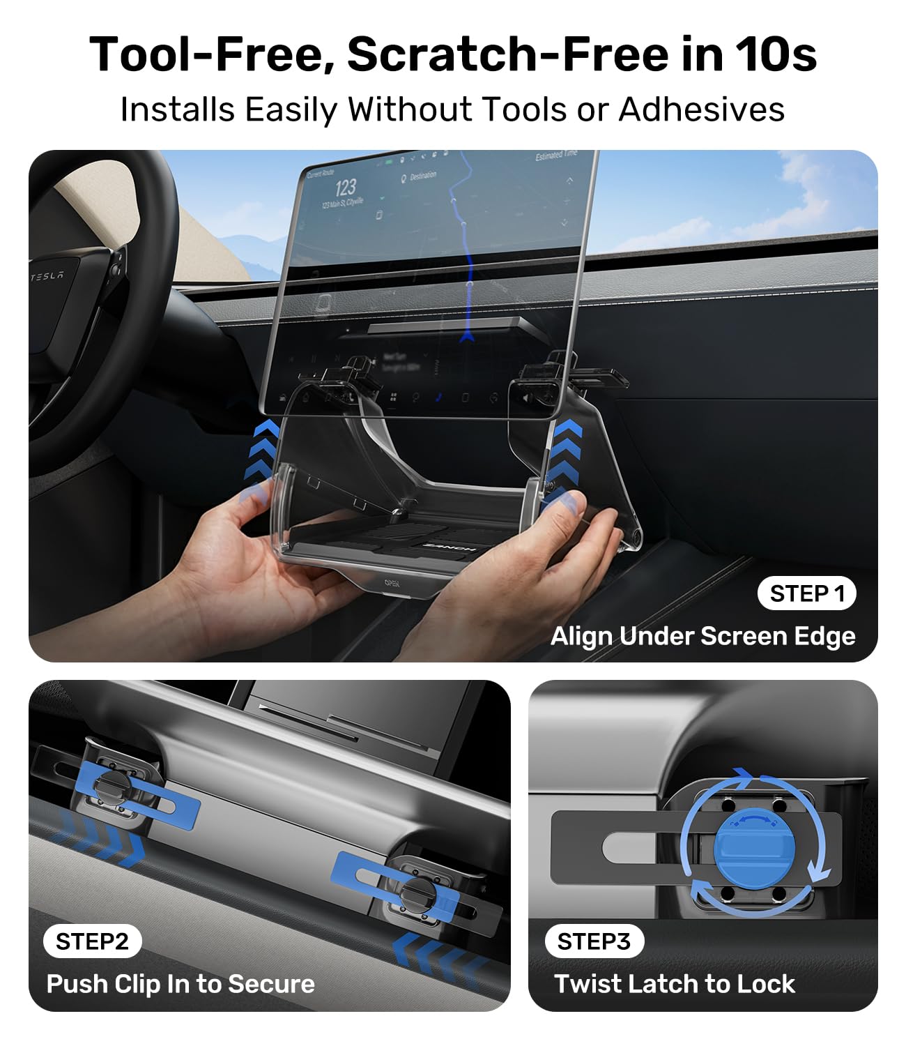 Zanch (Upgraded) Tesla Model Y Juniper Under Screen Storage Box [Hidden Design, Factory-Fit], Adds Extra Storage & Keeps Items Hidden for Privacy, Model Y (2020–2025) / Juniper (2025–2026) Accessories