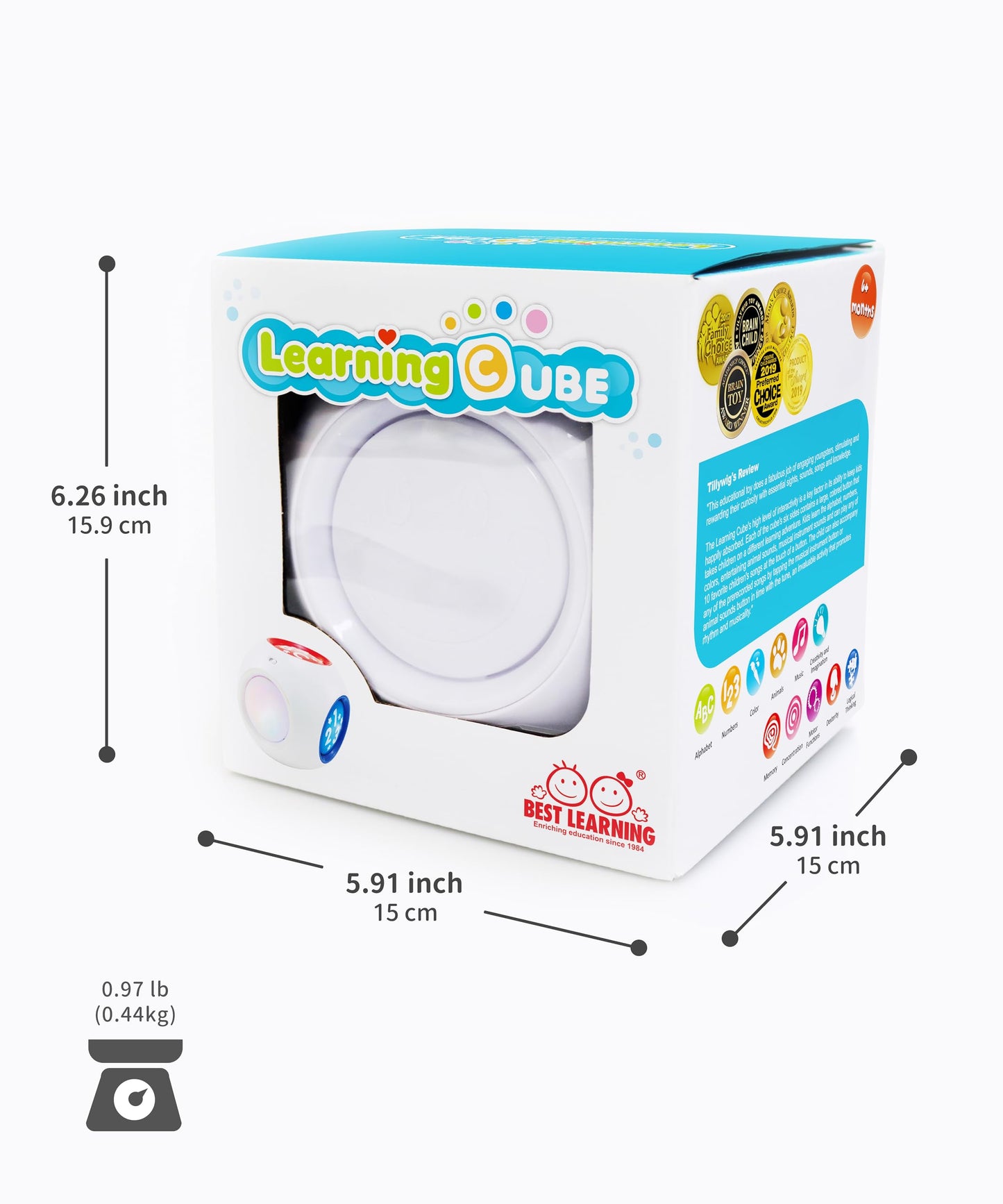 BEST LEARNING Learning Cube – Montessori Learning Cube for Babies 6–12 Months & Toddlers 1–3 – Musical Sensory Activity Cube with Lights & Sounds – Early Development Educational Toy