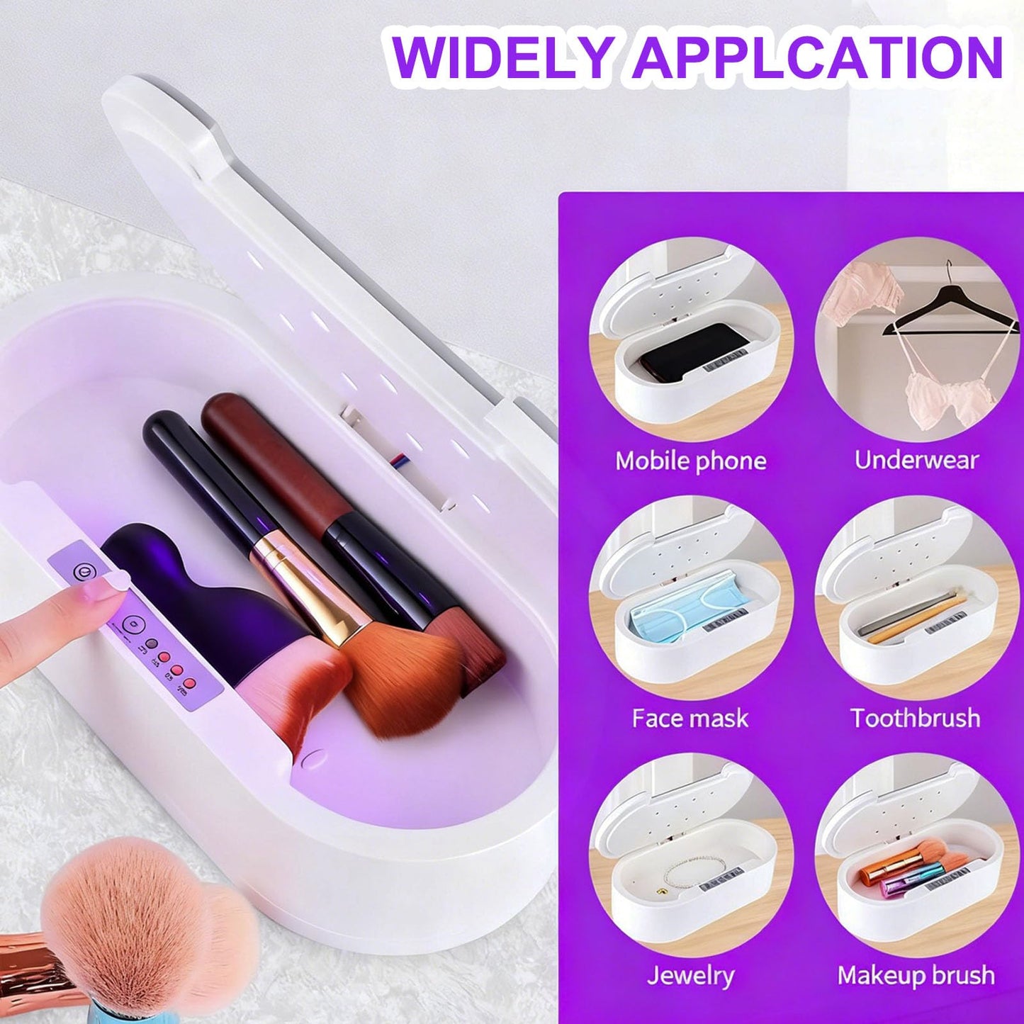 Multifunctional Cleaning Box, ALLGLAM Portable USB Cleaning Box for Nail Manicure Make Up Tools,Jewelry,Tattoo Supplies Cleaning