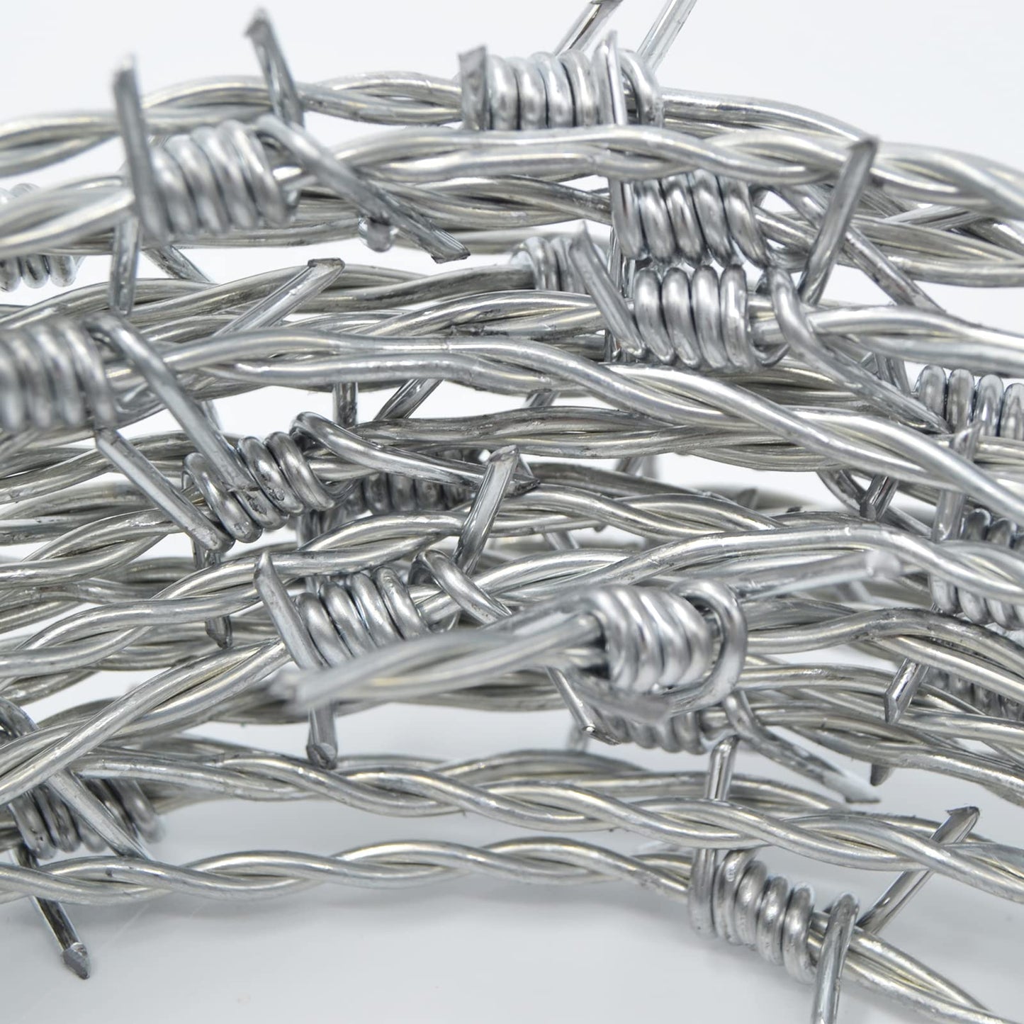 YAGJIA Barbed Wire 50 Ft, 4 Point Barbed Wire Fence, Hot-Dip Galvanized Barb Wire Roll, 18 Gauge Strong and Flexible Wire for Crafts Baseball Ball and Yard Garden