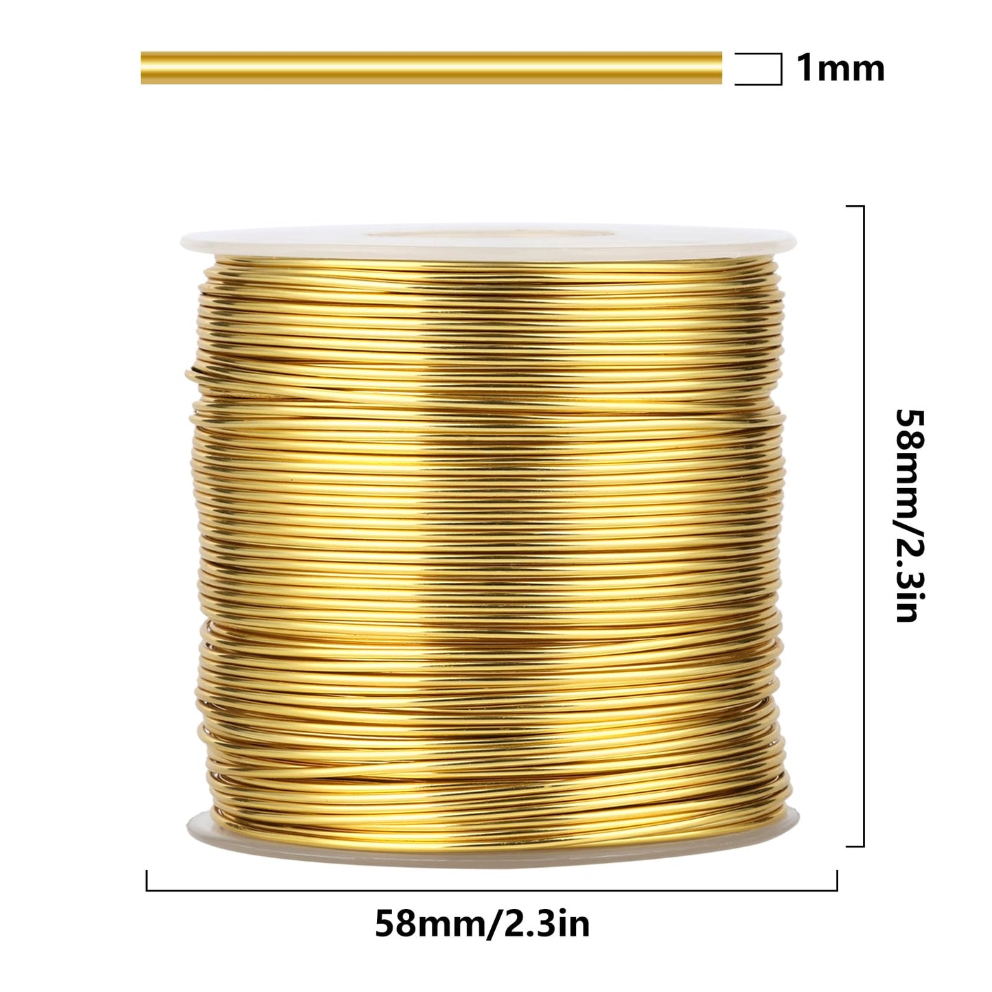 328 Feet Aluminum Craft Wire, 18 Gauge Light Gold Bendable Soft Metal Aluminum Wire Roll Bulk for DIY Crafts Sculpting Jewelry Making