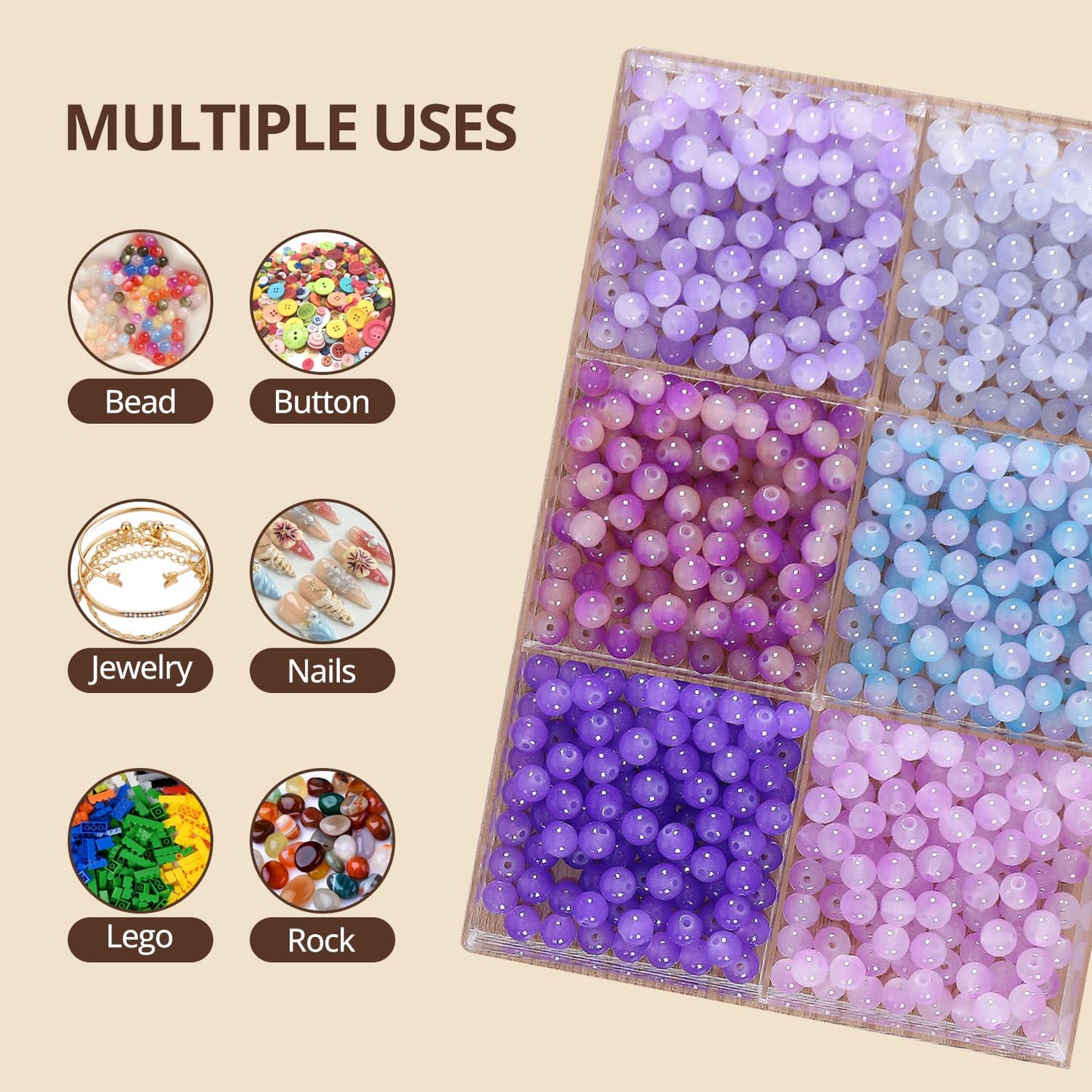 CLUQMEIK 5-Tier Large Bead Organizer Box, Acrylic Jewelry Storage Bead Containers with 5 Drawers, Suitable for Bracelet Making DIY Storing Beads Jewelry Rock Buttons.