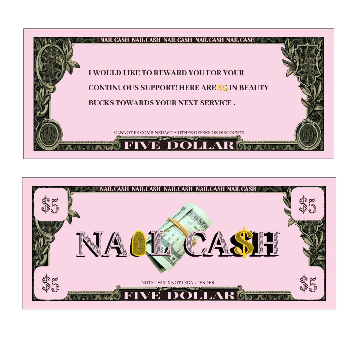 Nail Client Loyalty Reward Card + Ocean Nail Charm Bundle