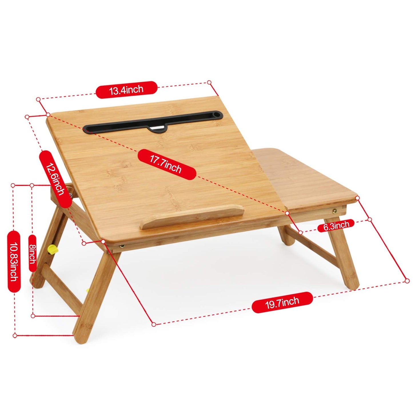 SOFFRIA Lap Desk Bamboo Bed Tray Table Fits up to 17.7 Inch Foldable Laptop Desk for Breakfast Homework Study Reading Eating Food Tray Table