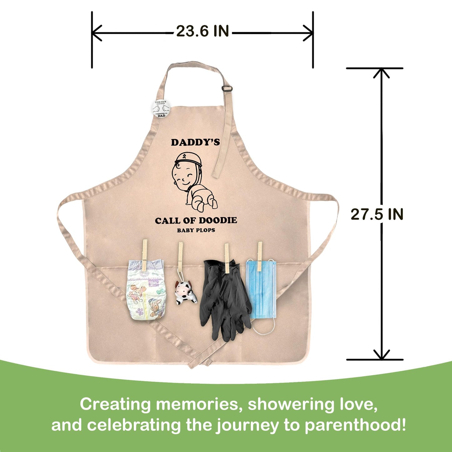 MUNIFICENCE Daddys Call Of Doodie Beige Apron Great Gift for New Dad to be