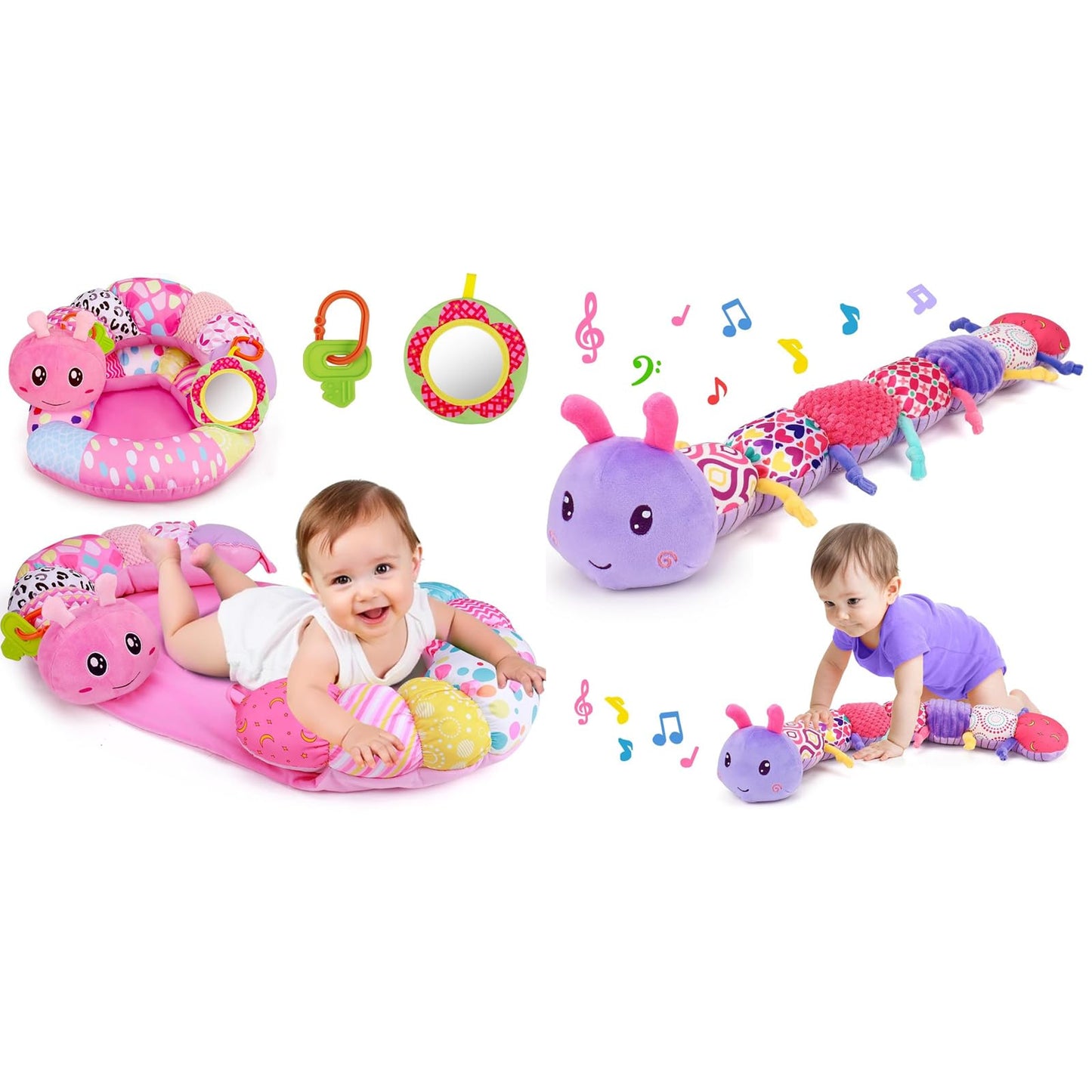 Baby Sensory Caterpillar Tummy Time Mat Toys