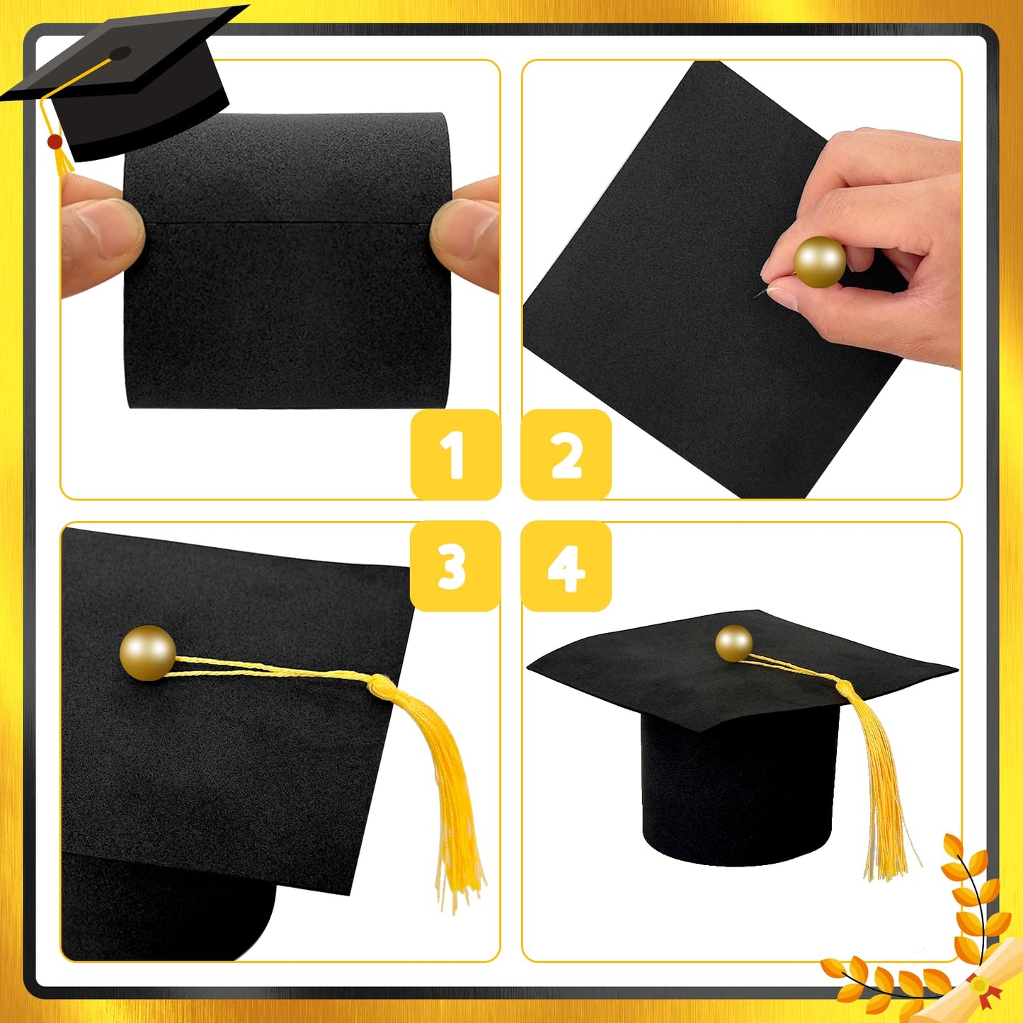 41 Pcs Graduation Cake Decorations Kit Including Class of 2026 Graduation Cake Topper Graduation Cap Diploma Folding Fan Cake Balloon Topper Foxtail Grass for Senior College Grad Congratulations Party