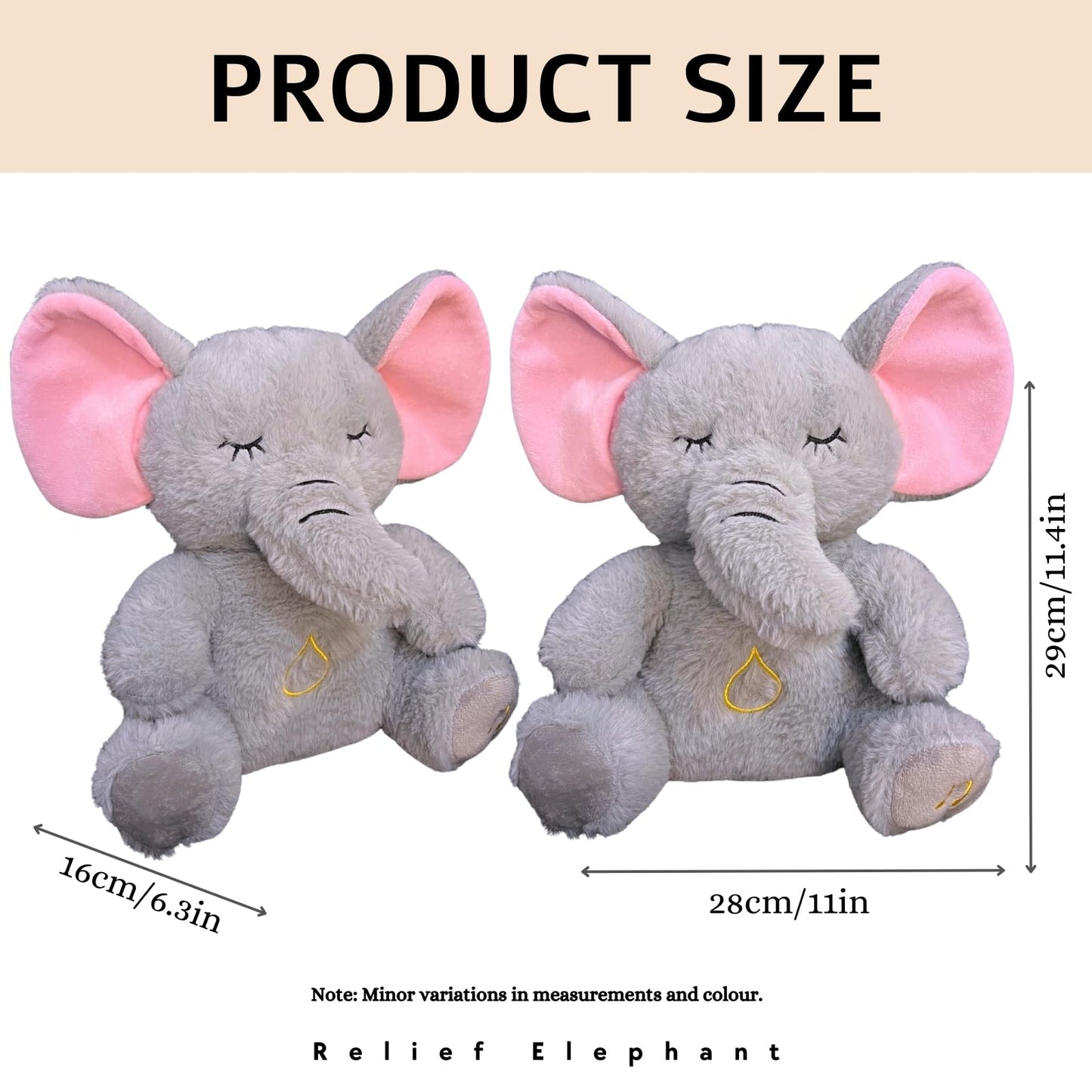 JULIDREAM Anxiety Relief Koala Elephant, Breathing Teddy Anxiety Bear with Calming Music, Lights, Sleeping Otter Plush, Soothing Elephant for Adults & Kids, Stress Relief Stuffed Animal
