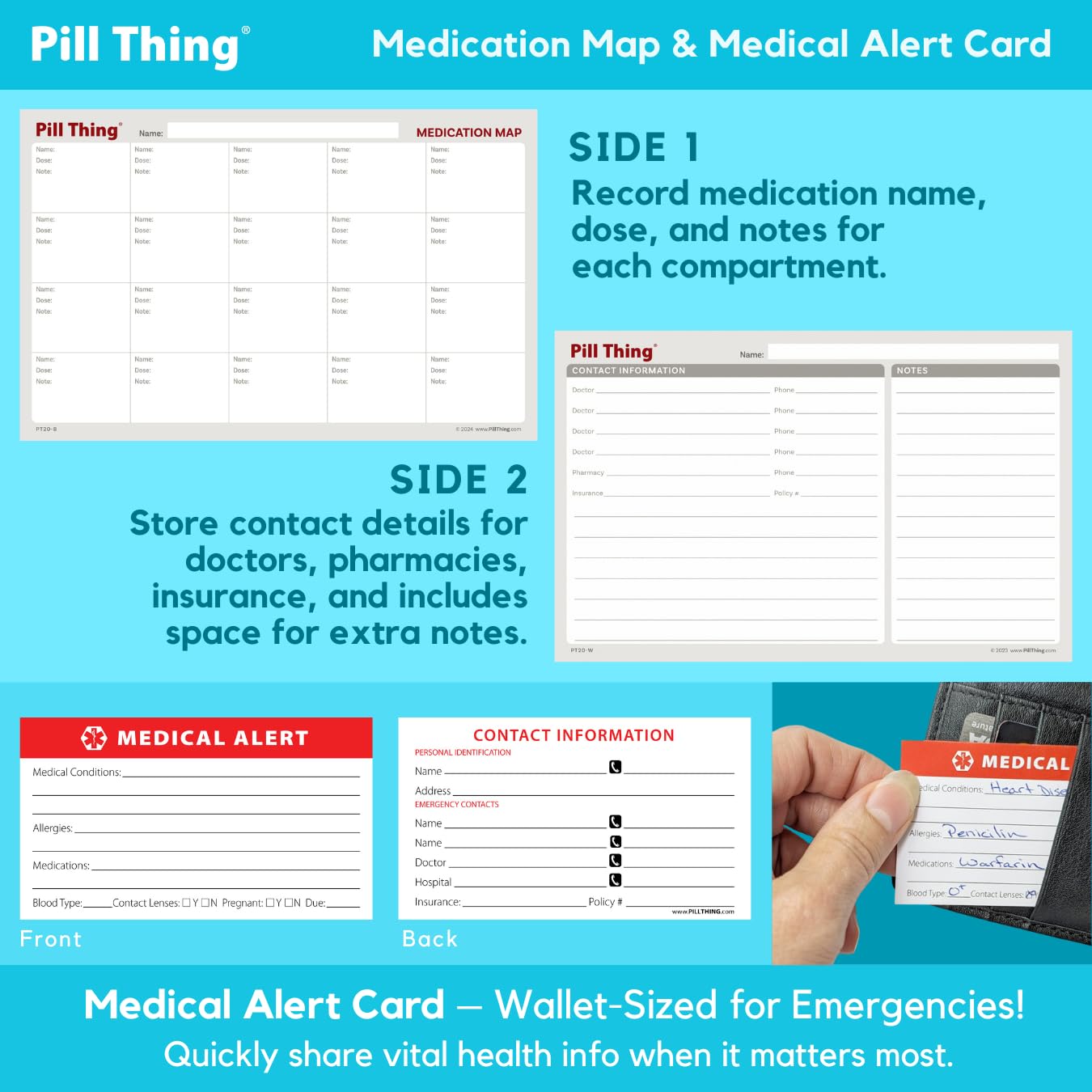 20 Compartment Large Pill Case with Airtight Seal - Silicone Gasket Waterproof Med Box with Medication Map (Clear, 1 Pack)