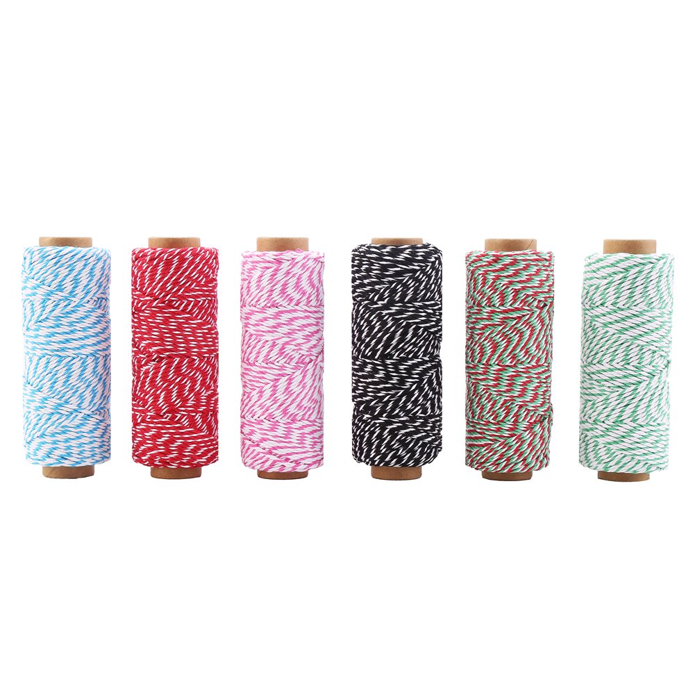 DECORA 328 Yard Bakers Twine Cord Cotton String Rope for Gift Wrapping, Arts Crafts Pack of 6