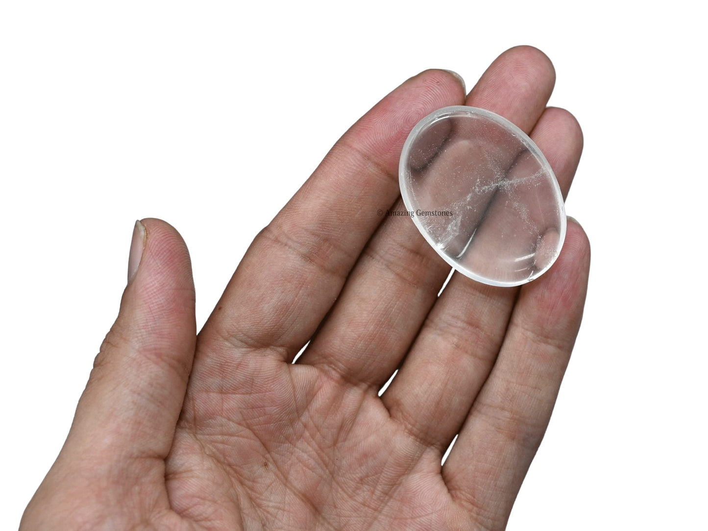 Amazing Gemstone Clear Quartz Crystal Worry Stone Crystals and Healing Stones - Worry Stones for Stress Relief Gift - Piedra Crystal Fidget for Meditation - Unique Stocking Stuffers and Birthday Gift